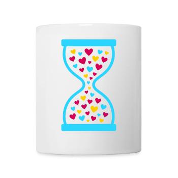 Colorful Hearts Hourglass - Love and Time Flow - Mug - white - Front