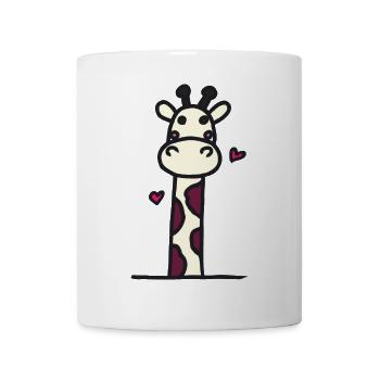 Girafe ludique avec détails de cœur - Mug blanc - blanc - Devant