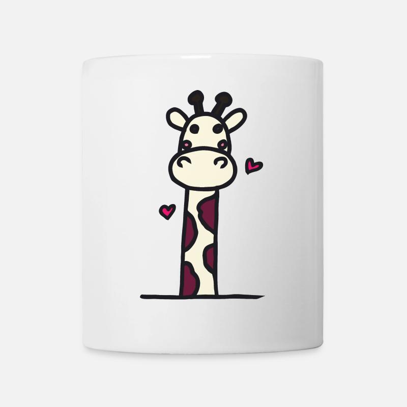Verspielte Giraffe mit Herz-Details - Tasse - Weiß