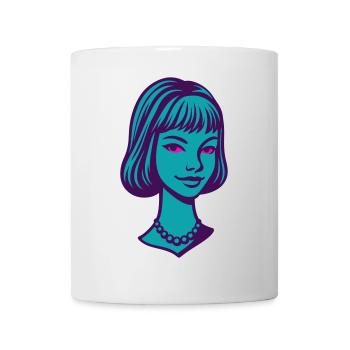 Portrait de Lady Années 60 Pop Art II - Mug blanc - blanc - Devant