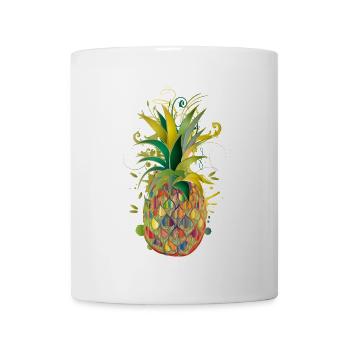 Bunte Ananas – kreative Frucht im Graffiti-Stil - Tasse - Weiß - Vorne