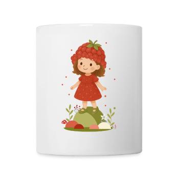 Cute Raspberry Girl Illustration - Mug - white - Front