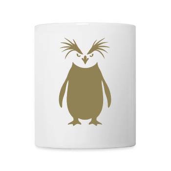 Minimalistischer Kaiserpinguin Silhouette Kunst - Tasse - Weiß - Vorne