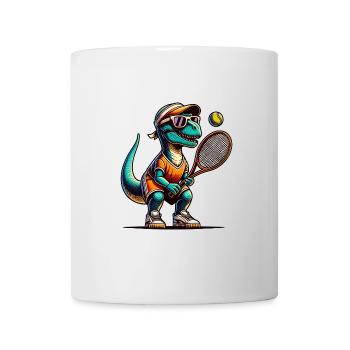 Dinosaure Joueur de tennis Garçon Sport - Mug blanc - blanc - Devant