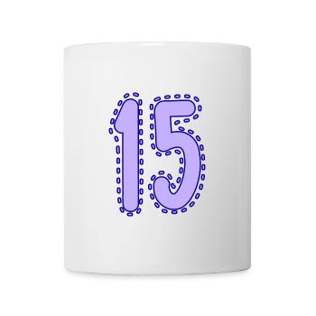 15. 15 ANS. 15e ANNIVERSAIRE. ANNIVERSAIRE 15 ANS. - Mug blanc - blanc - Devant