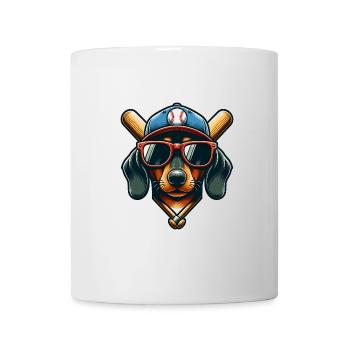 Casquette de teckel Batte de baseball Sport de baseball - Mug blanc - blanc - Devant