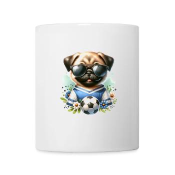 Niedlicher Mops Hund Fußballspieler - Tasse - Weiß - Vorne