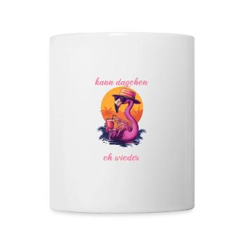 Flamingo Bin da kann Losgehen Es Eskaliert Eh - Tasse - Weiß - Vorne