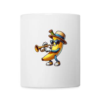 Cool banana with trumpet and sunglasses - Mug - white - Front