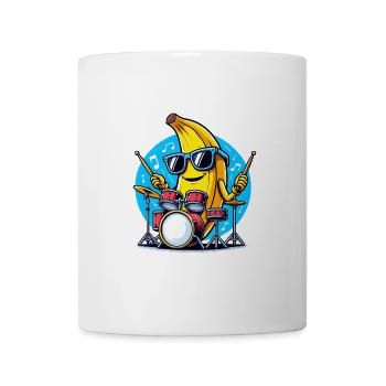 Banane Schlagzeugspieler Musik Spaß - Tasse - Weiß - Vorne