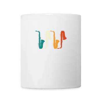 Vintage-Retro-Saxophon-Saxophonist - Tasse - Weiß - Vorne