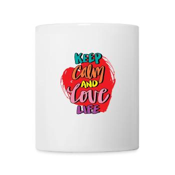 Reste calme Vie amoureuse Explosion de couleurs - Mug blanc - blanc - Devant