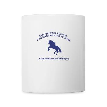 Heureux à cheval cavalier équitation - Mug blanc - blanc - Devant