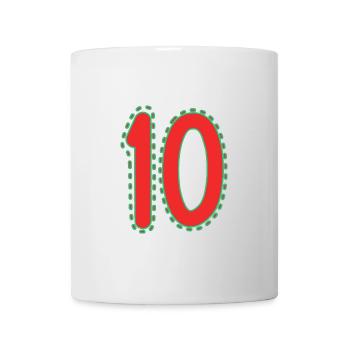 10. 10 JAHRE. 10. JAHRESTAG. 10-JÄHRIGES JUBILÄUM. - Tasse - Weiß - Vorne
