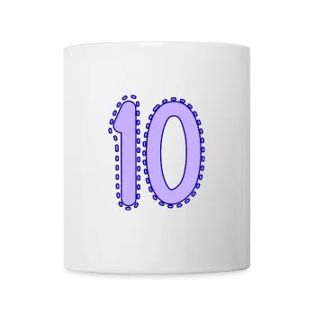 10. 10 JAHRE. 10. JAHRESTAG. 10-JÄHRIGES JUBILÄUM. - Tasse - Weiß - Vorne