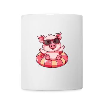 Schwein Sommer Comic - Tasse - Weiß - Vorne