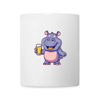 Nilpferd Bier Comic Party - Tasse - Weiß - Vorne