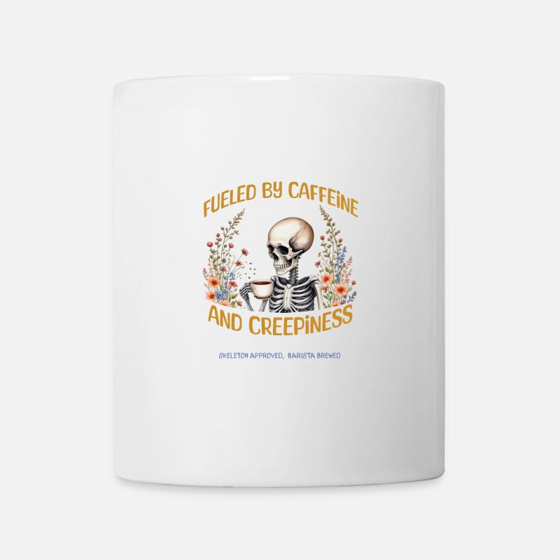 Alimenté par le café et l’horreur - Mug blanc - blanc