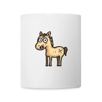 Cheval Halloween Bande dessinée Zombie - Mug blanc - blanc - Devant