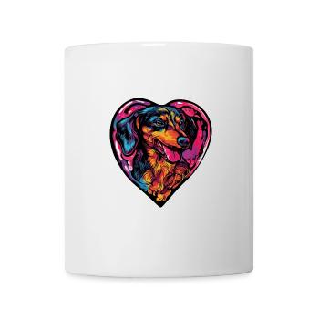 Teckel BlaireauChien Coeur Amour - Mug blanc - blanc - Devant