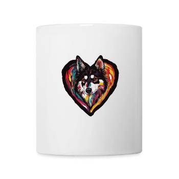 Husky Hund Herz Liebe - Tasse - Weiß - Vorne