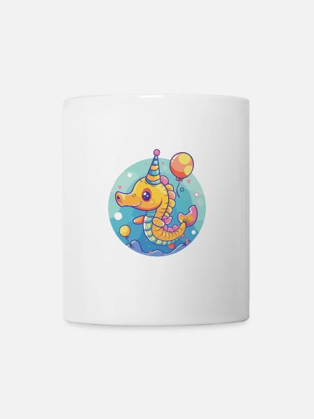 Bande dessinée d’anniversaire hippocampe - Mug blanc - blanc