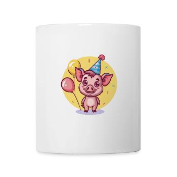 Schwein Geburtstag Comic Wildschwein - Tasse - Weiß - Vorne