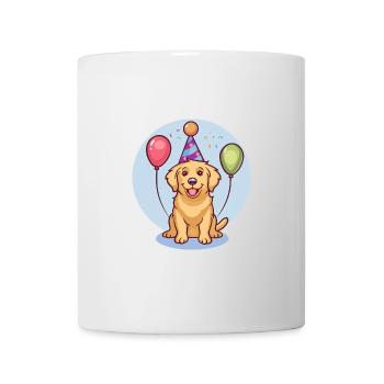 Golden Retriever Hunde Geburtstag Comic Lustig - Tasse - Weiß - Vorne