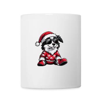 Border Collie Chien Noël Noël moche - Mug blanc - blanc - Devant