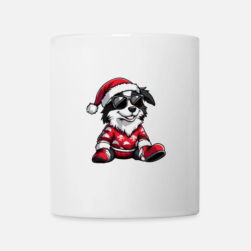 Border Collie Chien Noël Noël moche - Mug blanc - blanc