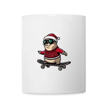 Robbe Tier Weihnachten Lustig - Tasse - Weiß - Vorne