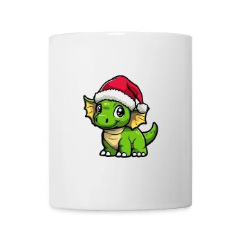 Dinosaure tricératops Noël mignon - Mug blanc - blanc - Devant