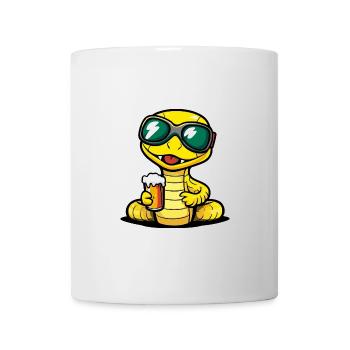 Schlange Kobra Ski Bier - Tasse - Weiß - Vorne