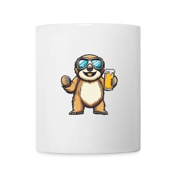 Faultier Ski Bier - Tasse - Weiß - Vorne