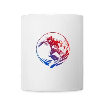 Silhouette de snowboard colorée - Mug blanc - blanc - Devant