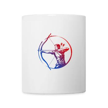 Bogenschießen Silhouette Bunt - Tasse - Weiß - Vorne