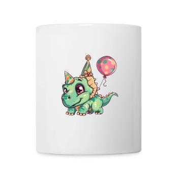 dinosaure tricératops anniversaire bébé - Mug blanc - blanc - Devant