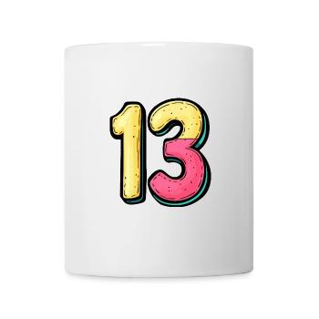 13 Zahl symbol - Tasse - Weiß - Vorne