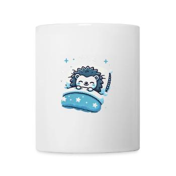 Hedgehog Sleeping In Bed At Night Time - Tasse - Weiß - Vorne