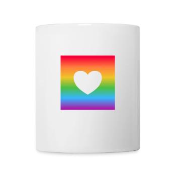 Regenbogen-Herz - Tasse - Weiß - Vorne