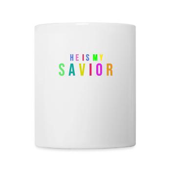 Il est mon sauveur - Sauveur Jésus-Christ - Ecriture - Mug blanc - blanc - Devant