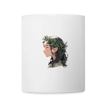 Portrait of a young woman in cartoon style - Mug - white - Front