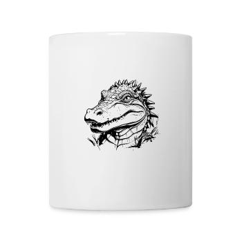 Alligator Crocodile Dessin au trait Portrait - Mug blanc - blanc - Devant