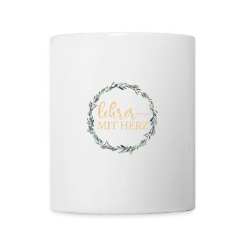 Lehrer mit Herz! Personalisierbares Design - Tasse - Weiß - Vorne