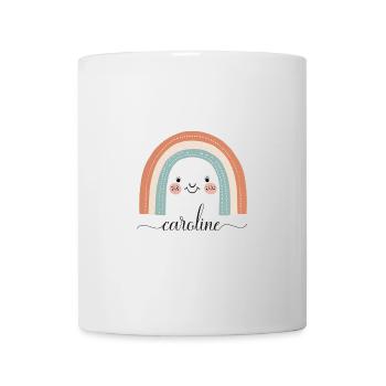 Caroline! Regenbogen Design, personalisierbar - Tasse - Weiß - Vorne