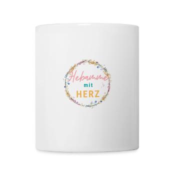 Hebamme mit Herz - personalisierbares Design - Tasse - Weiß - Vorne