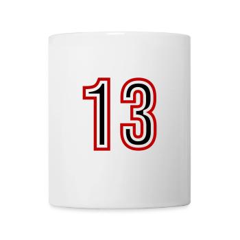 13 Zahl Jahre Trikot - Tasse - Weiß - Vorne