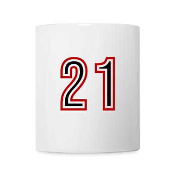Maillot 21 Nombre d’années - Mug blanc - blanc - Devant