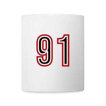 91 Zahl Jahre Trikot - Tasse - Weiß - Vorne