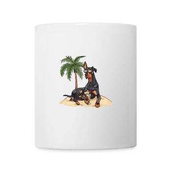 Dobermann Hund Sommer - Tasse - Weiß - Vorne